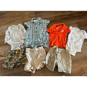 Baby Boy 3-6 Month Lot of Summer Clothes, 3 Shorts 3 Tops, 1 Full Outfit